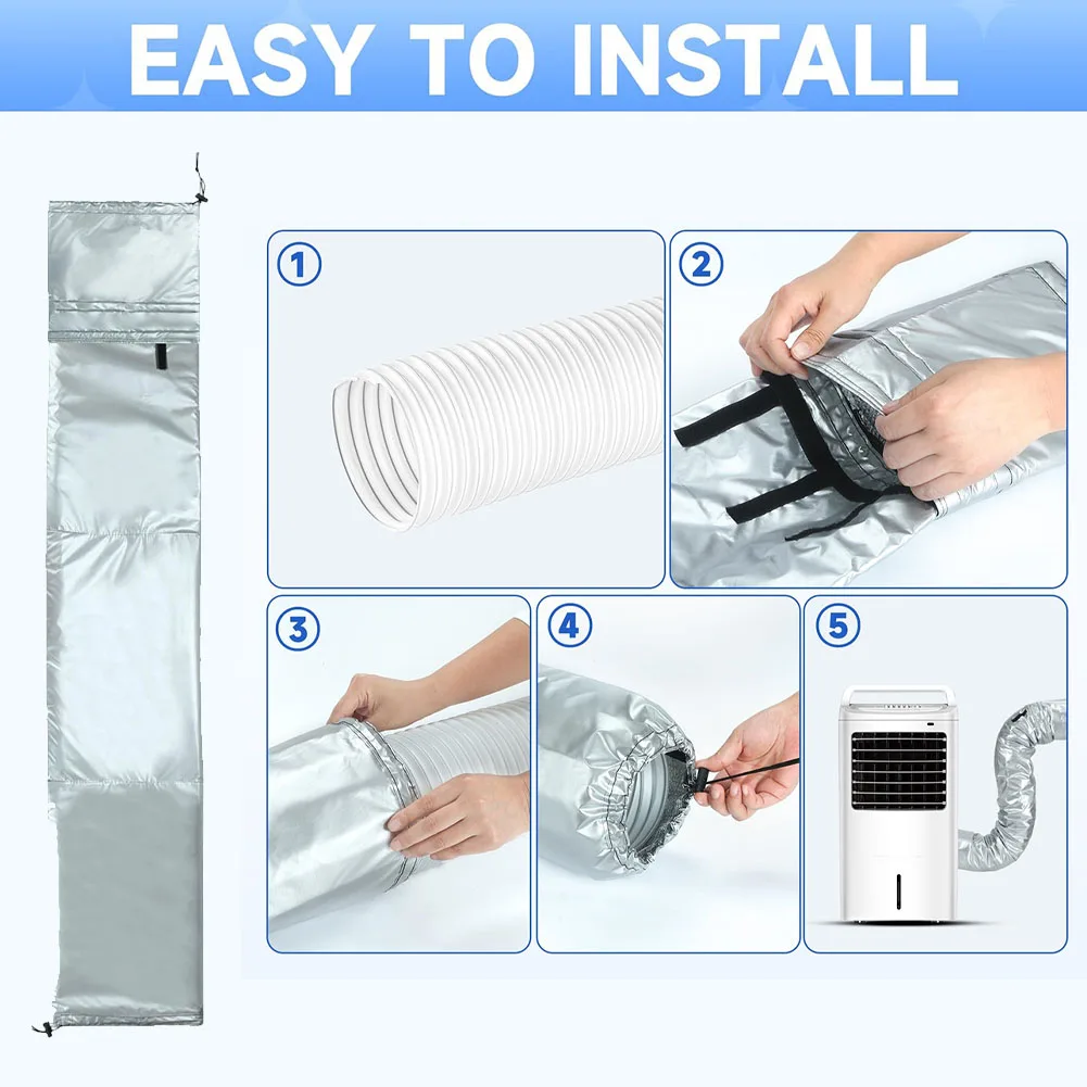 Portable Air Conditioning Hose Cover with Weather Resistant Insulation Sleeve Suitable for Commercial and Residential Use
