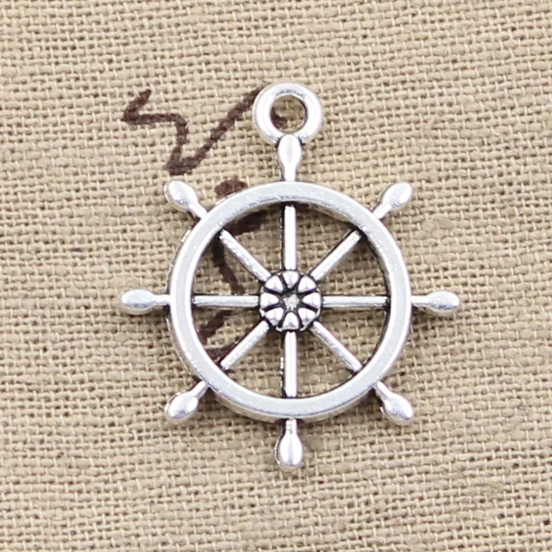 10pcs Charms rudder helm 27x23mm Antique Bronze Silver Color Pendants Making DIY Handmade Tibetan Finding Jewelry