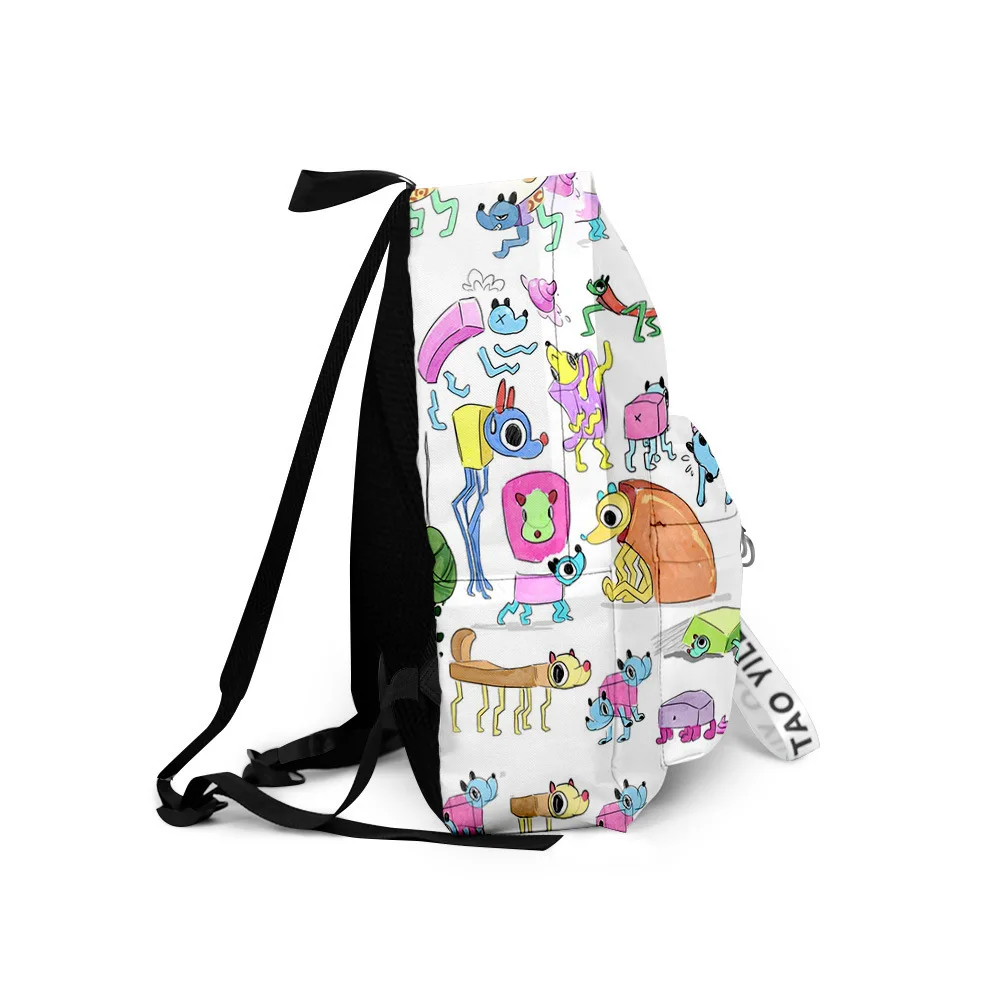 Popular Youthful Harajuku Wobbledogs School Bags Notebook Backpacks 3D Print Oxford Waterproof Key Chain Small Travel Bags