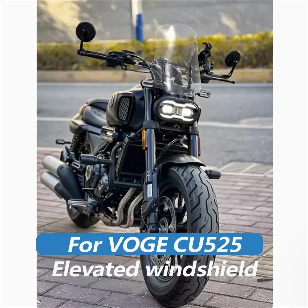 For VOGE CU525 cu525 windshield modification front windshield Increase height windshields High quality Smoke gray windshield