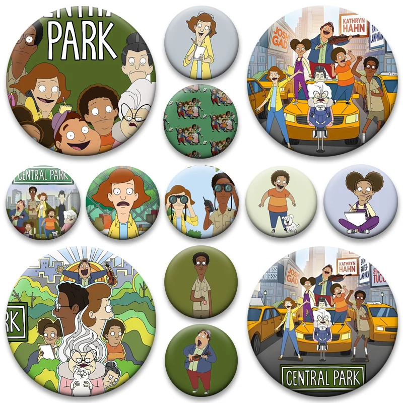 

32/44/50/58mm Central Park Anime Pins Funny Cartoon Badge Handmade Creative Brooches for Backpack Accessorys Exquisite Gifts