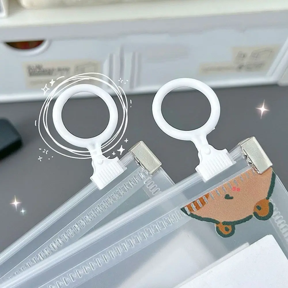 4PCS Large-capacity A4 Capybara Transparent File Bag Waterproof Zipper Students Information Bag Portable Loop Pull