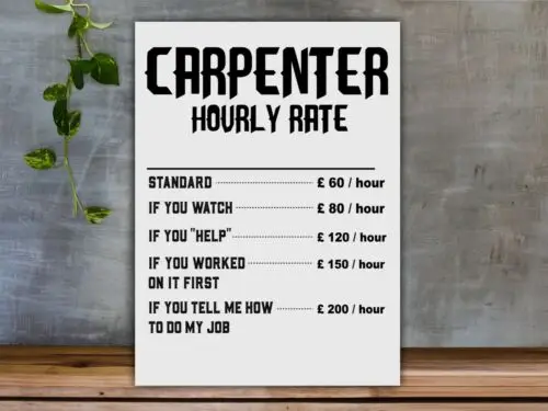 Funny Metal Aluminium Sign Carpenter Tradesman 