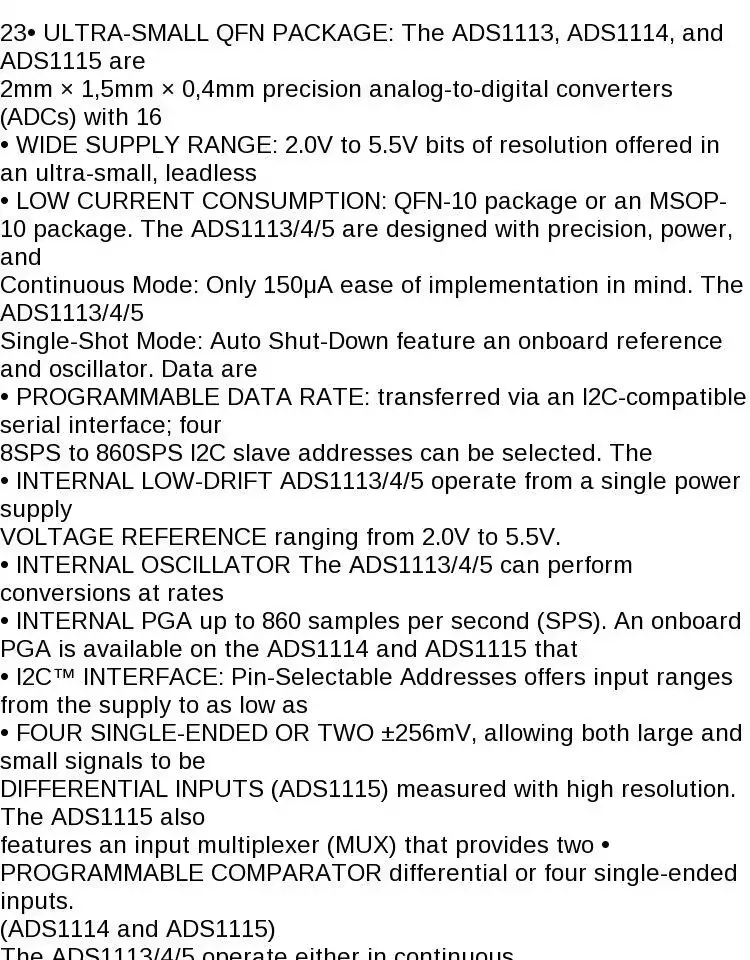MCU-ADS1115 Ultra-kleiner / 16-Bit Präzisions-Analog-Digital-Wandler / ADC Entwicklungsboard-Modul – Detail 5