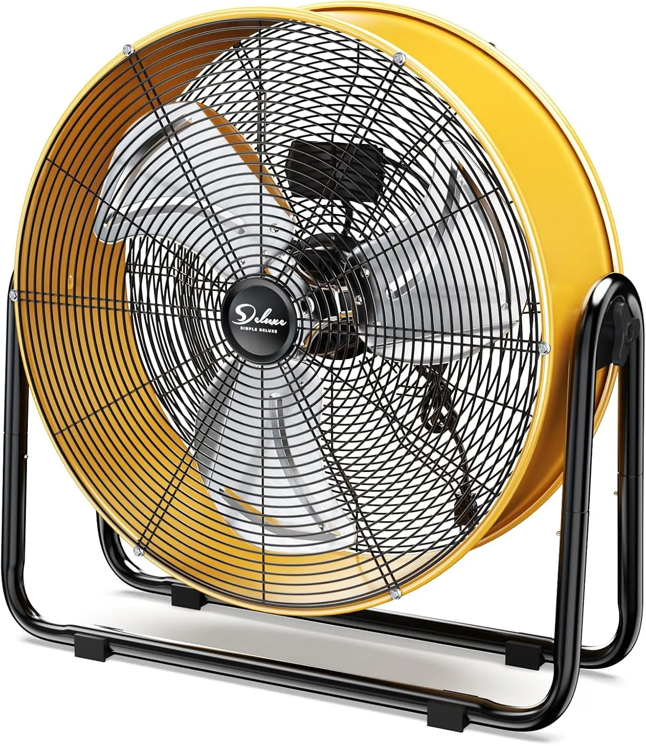 

20 Inch Heavy Duty Industrial Drum Fan, 3 Speed High Velocity Floor Fan for Warehouse, Workshop, Factory, Basement, Yellow