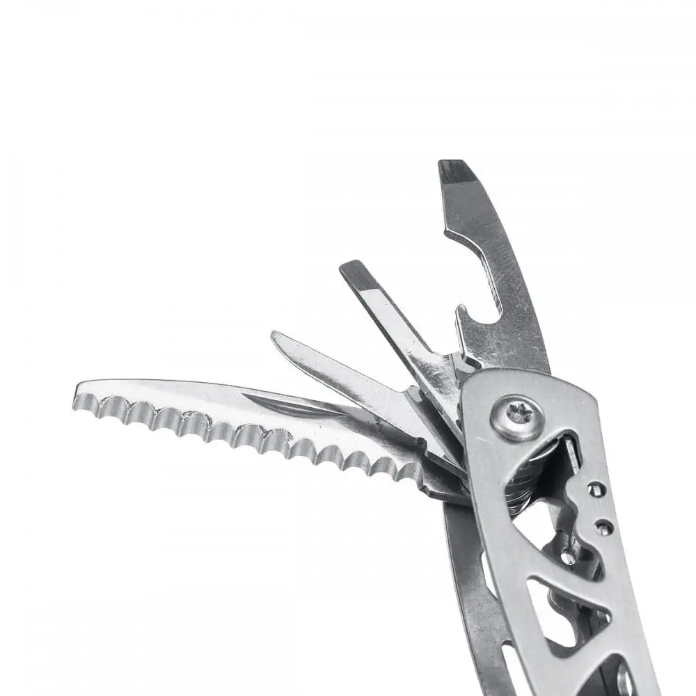 Multifunctional Pocket Survival Tool, 10-in-1 Stainless Steel Folding Plier with Screwdriver Set, Compact EDC Keychain for Men