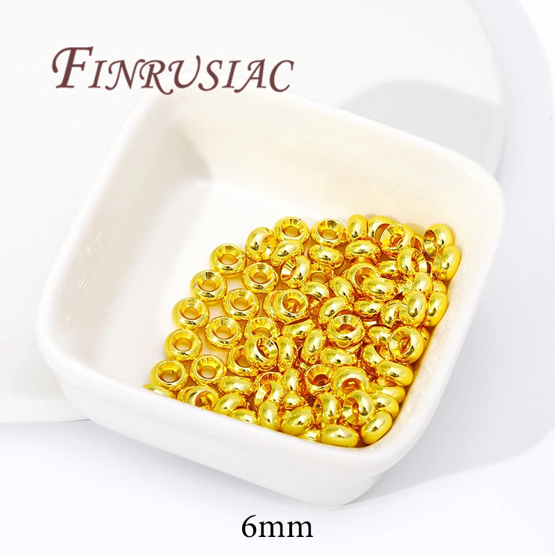 Spacer Beads for Bracelets, 18K Gold Plated Separators