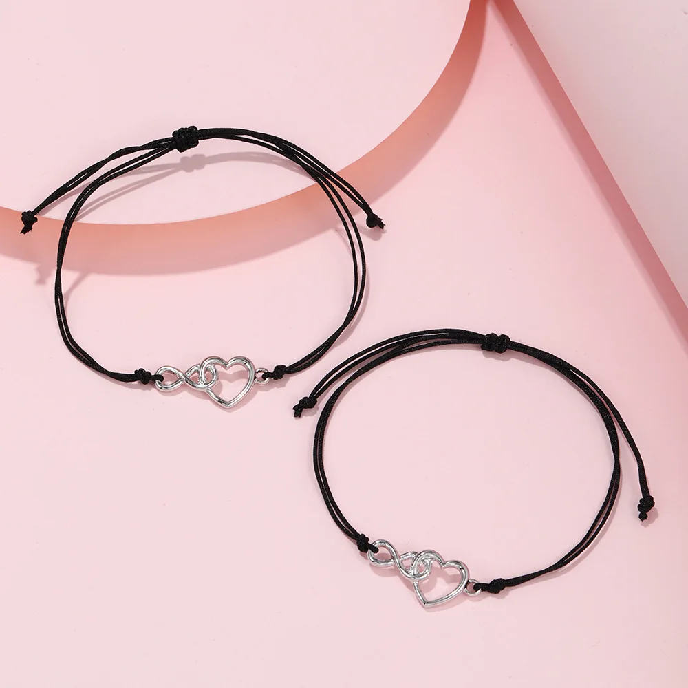 Wireless love symbol couple bracelet set ins Europe and the United States simple bracelet female creative friendship bracelet wi