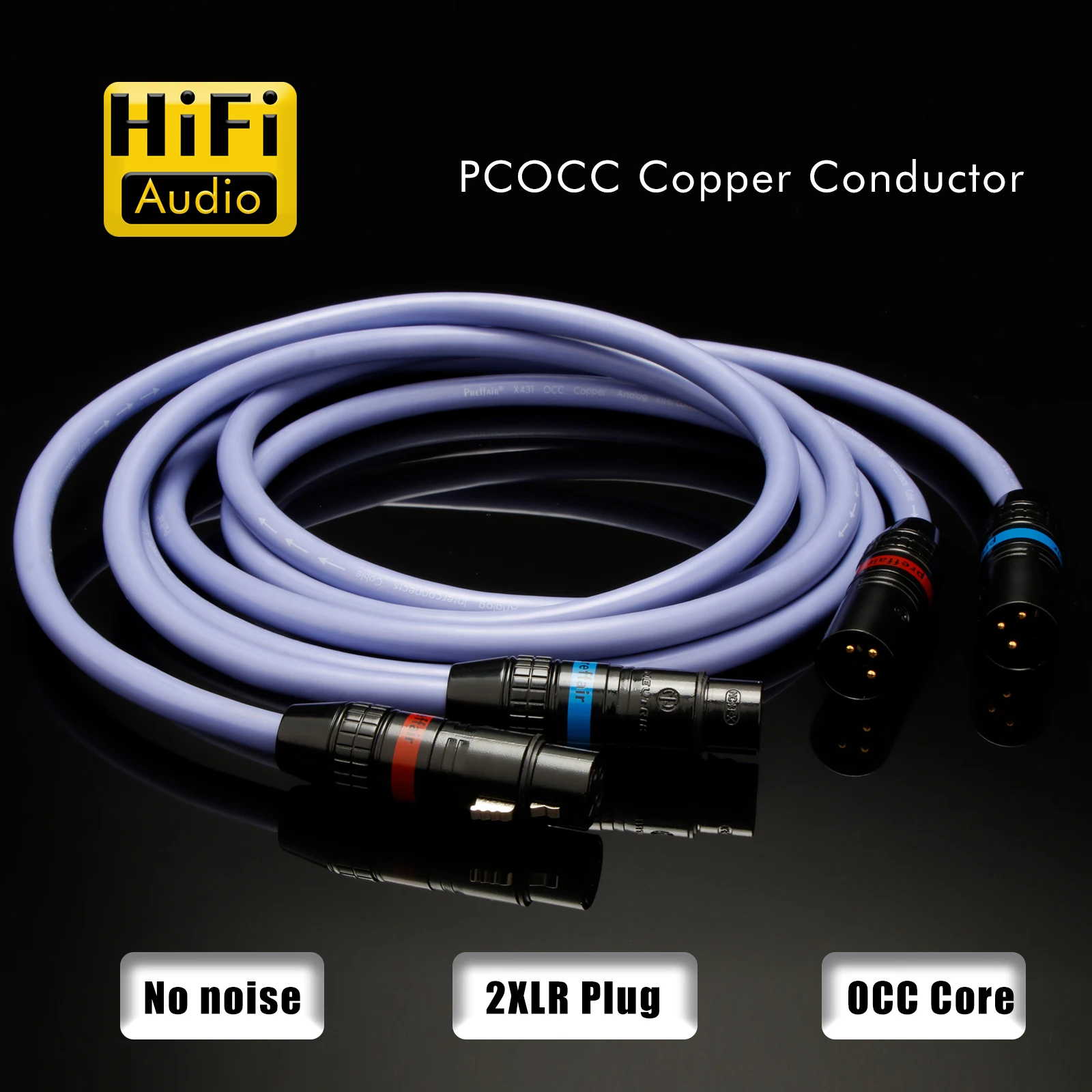 Pair XLR Cable 8N OCC Single Crystal Copper Flagship Audio RCA Signal Interconnect Cable CD Power Amplifier Line