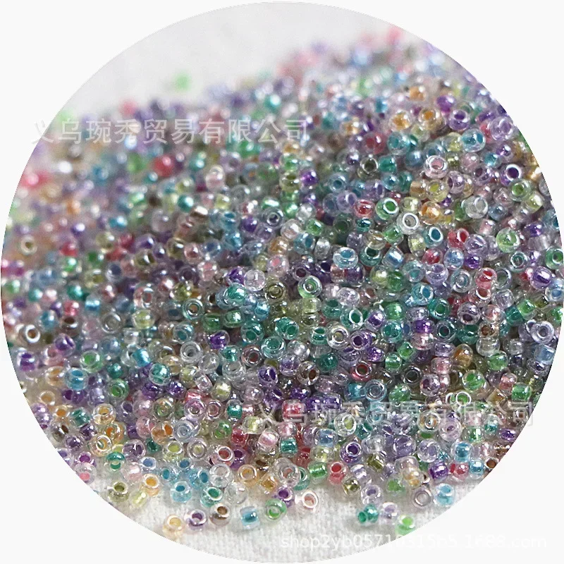 1.5mm Czech Bossiosa Unicorn Dyed Core Glass Beads Transparent Crystal Seed Beads Suitable for DIY Jewelry Bracelets Necklaces