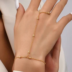 Stainless Steel Bracelets Personality Design Beaded Finger Chain Minimalist Bracelet For Women Jewelry Best Friend Gifts New