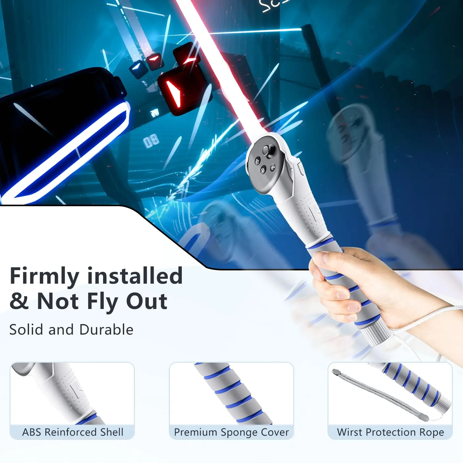 VR Games Handle For Meta Quest 3/3S/Quest 2 Controller Grips Playing Baseball Badminton Beat Saber Enhance VR Gaming Accessories - Image 4