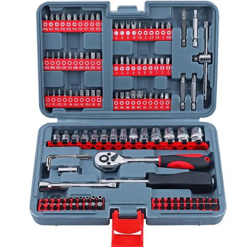 126-Piece 1/4 Auto Repair Tool Set Multi-Functional Batch Screwdriver Set and Socket Ratchet Wrench Combination