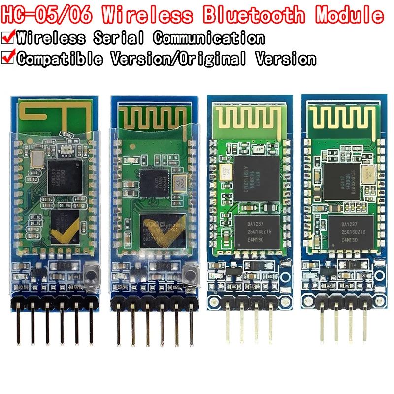 HC-05 HC-06 Master-Slave 6Pin/4Pin Anti-Reverse, Integrated Bluetooth Serial Pass-Through Module, Wireless Serial for Arduino