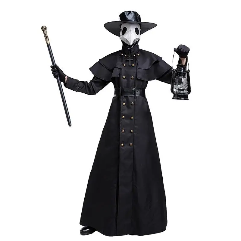 

Adult loween St Punk Sle Plague Doctor Costume Long Beak Crow Mask Outfit Bird Mouth Masking Attire Medieval Theme