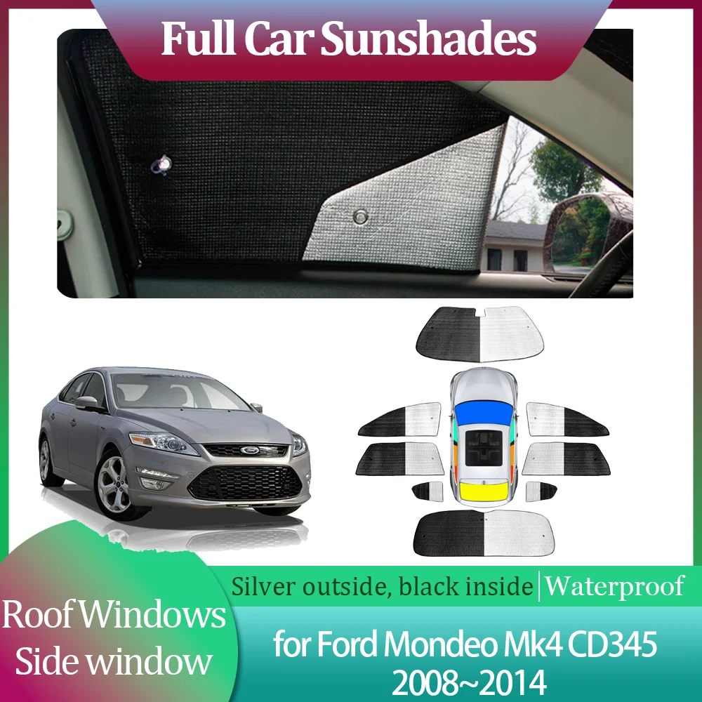 

Автомобильные солнцезащитные козырьки для Ford Mondeo Mk4 CD345 2008 ~ 2014 2009, 2010 2011 2012 2013 боковая занавеска на лобовое стекло, солнцезащитный козырек на крыше, аксессуары