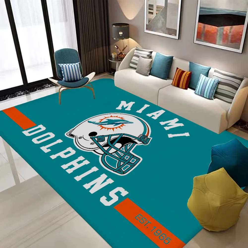 M-Miami D-Dolphins Floor Mat Rectangle Anti-slip Home Soft Badmat Front Door Indoor Outdoor Mat Welcome Doormat