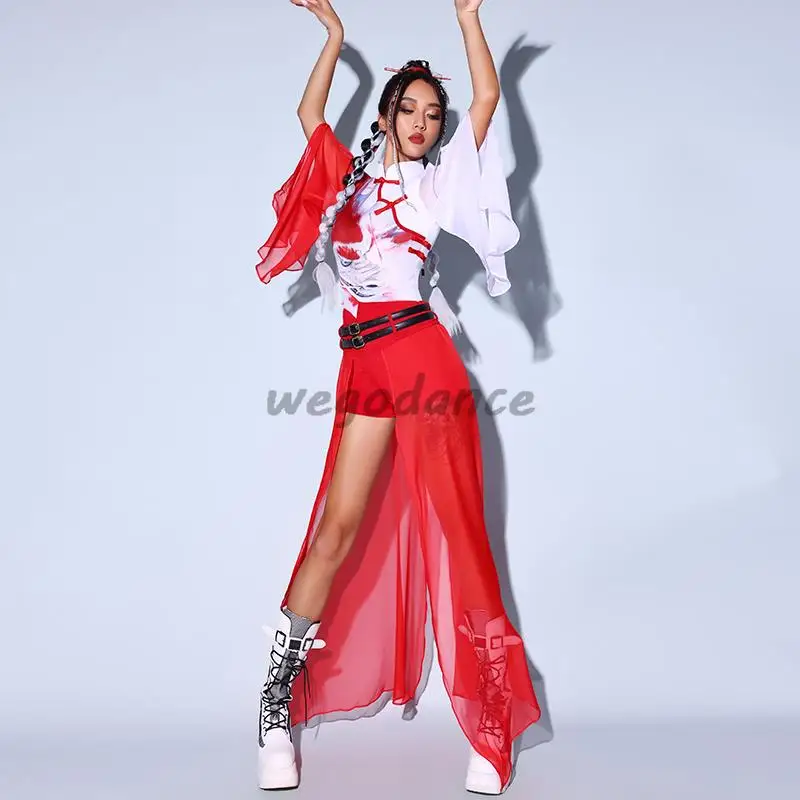 Jazz Dance Performance Costumes Girl Group Singing Chinese Style Group Annual Meeting Drum Clothing