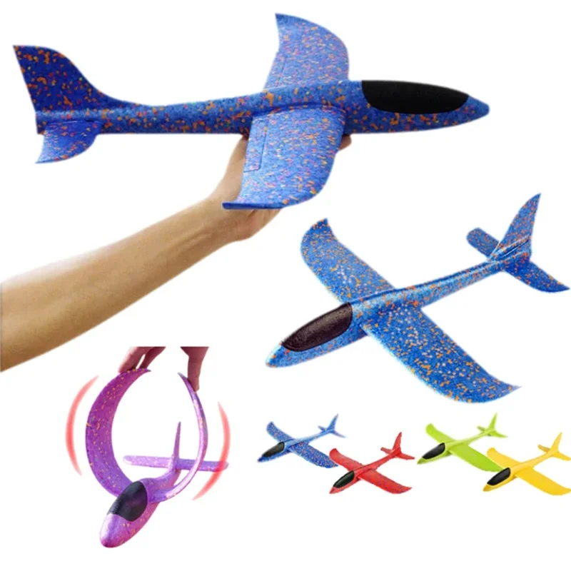 Hand Throw Big Foam Glider Aircraft Model, Lightweight Styrofoam Flying Plane, Outdoor Backyard Flight Game Prop, Portable Des