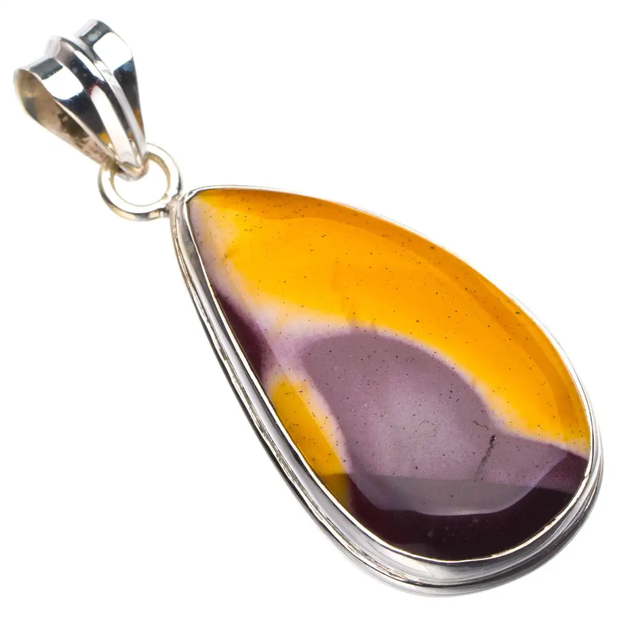 

StarGems Natural Royal Imperial Jasper Handmade 925 Sterling Silver Pendant 1.75" D5539