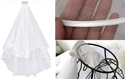 Wedding Veil Ribbon Edge with Comb Women's Bridal Veil for Wedding Party