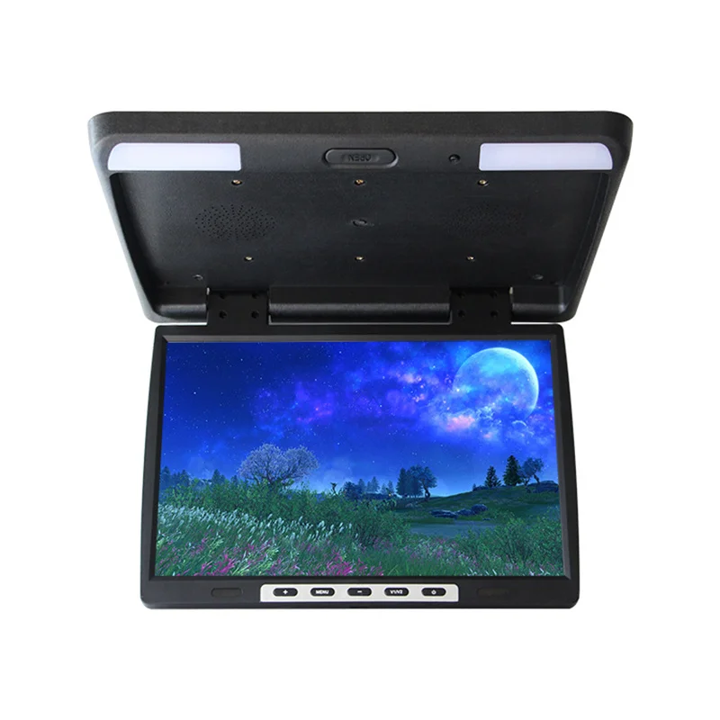 15.4 Inch Car Wide Screen TFT LCD LED Roof Mount Flip Down Ceiling Display Overhead TV Monitor 2 av in