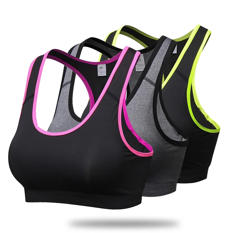 

Women Sport Bra Absorb Sweat Shockproof Padded Gathered Without Steel Ring Quick Dry Yoga Running Fitness Underwear Custom Logo