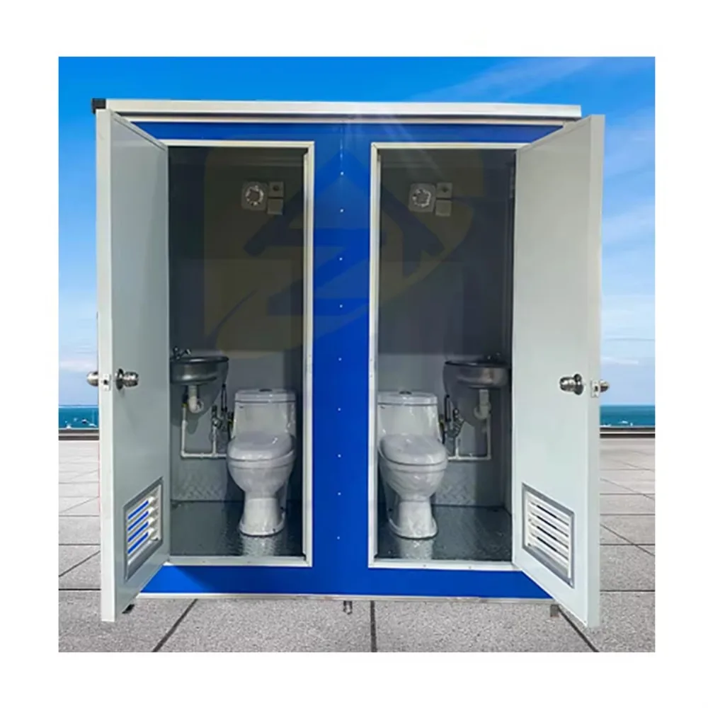 

single double sitting Portable restroom Wholesale Prefab Public Outdoor Bathroom Mobile Portable Toilet