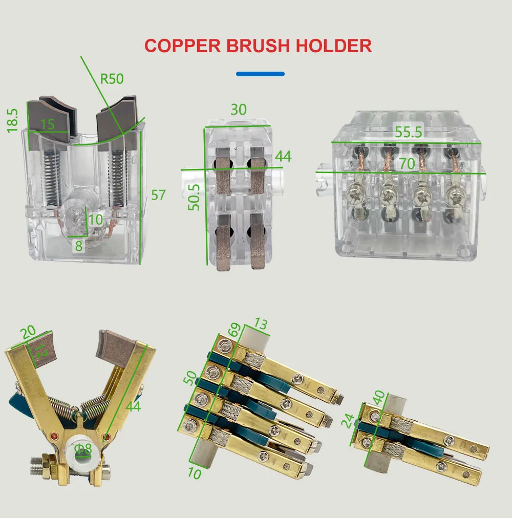 Jumpasit OD 60mm Leitfähiger Schleifring 33A Set Einheit Traditionell 360° Drehbar mit Kohlebürstenhaltern für die Industrie – Detail 5