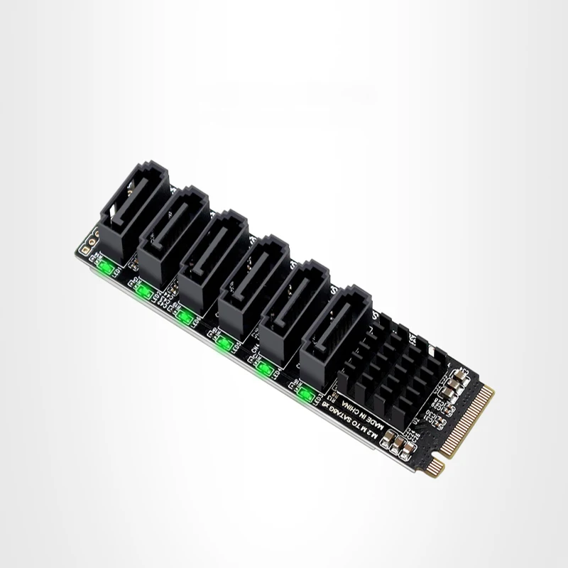 

NEW NVME to 6 Port SATA3.0 Expansion Card Riser M.2 to SATA Adapter SSD HDD SATA 3 Port Multiplier NGFF M Key to SATA3 Converter