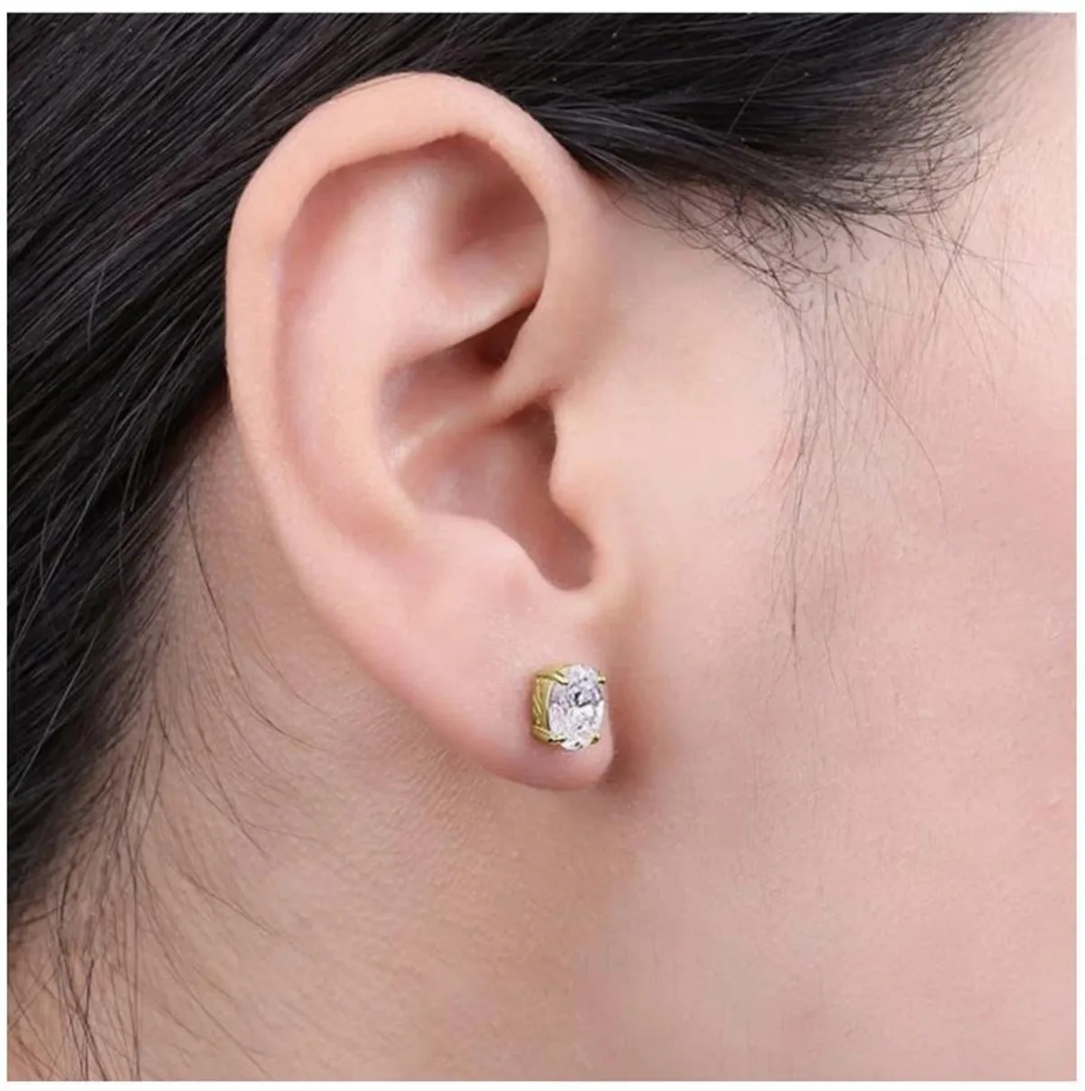 14K الذهب المادي الذهب الحقيقي مختبر نمت الماس IGI 0.5CT البيضاوي الماس وأقراط غرامة مجوهرات مخصصة بالجملة #6