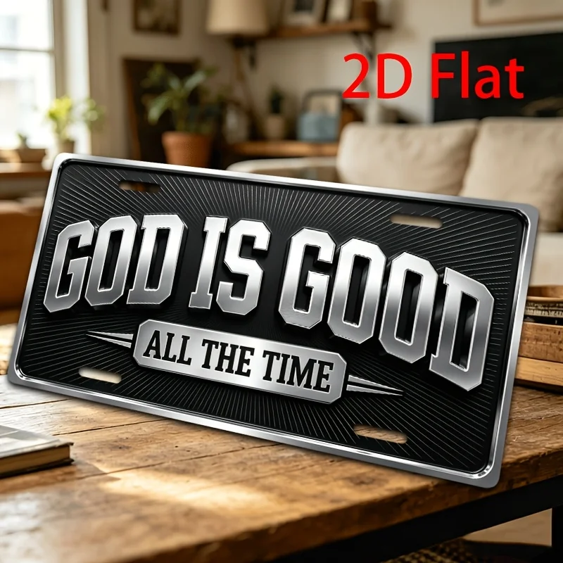 for Decorative Use Only 2D Flat Print, 1pc Metal Decorative License Plate, Pre Drilled Holes, Front License Plate Decor, Standar