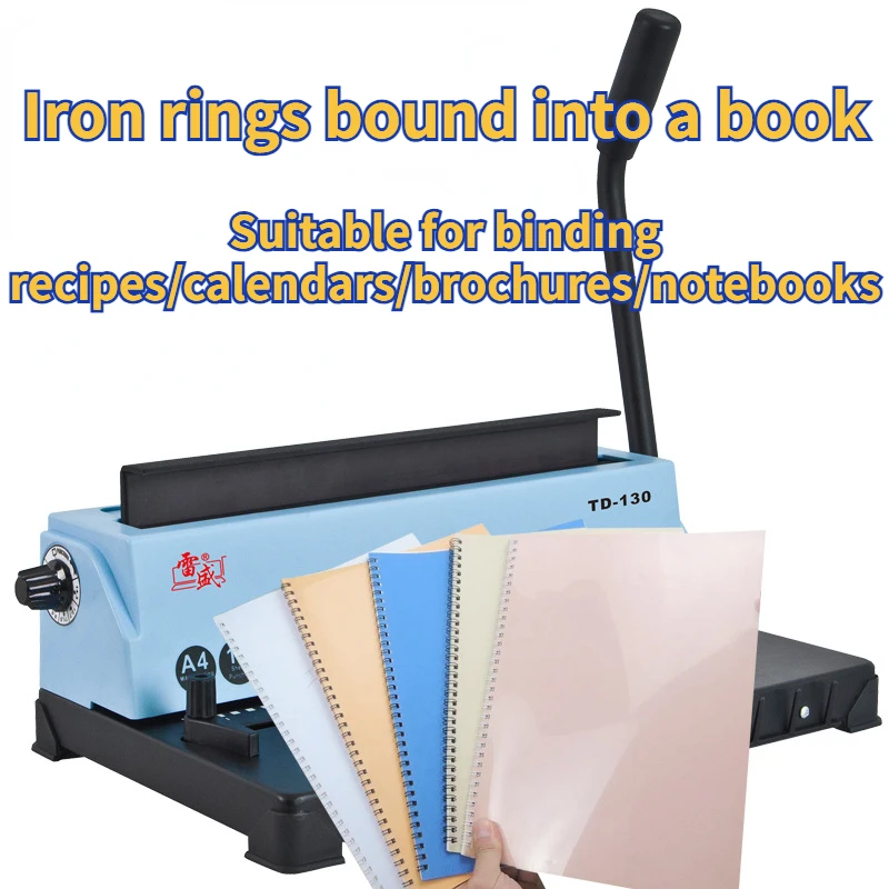 Double-coil 34-hole Iron Ring Binding Machine Album Office Hole Punch Document Menu Desk Calendar Punching Machine Paper Punches