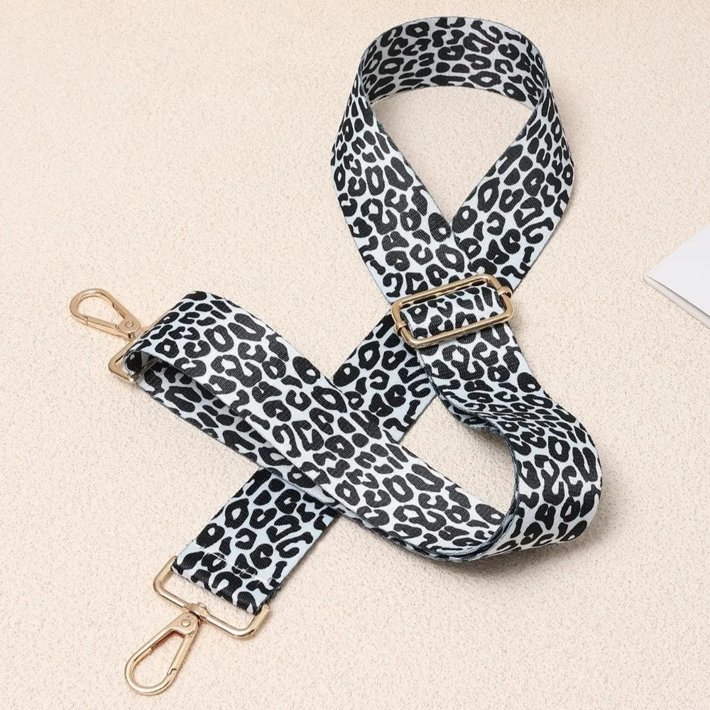 New 3.8cm Width Crossbody Strap Durable Adjustable 70-120cm Bag Straps Polyester Leopard Print Strap Bag Accessories
