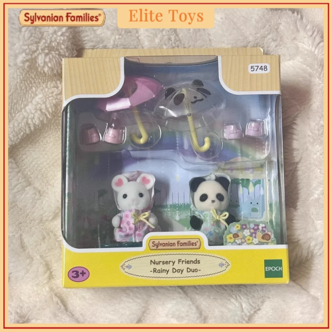 Sylvanian Families guardería amigos día lluvioso Duo juguetes Calico Critters Linda muñeca en miniatura niños niñas cumpleaños regalo de Navidad