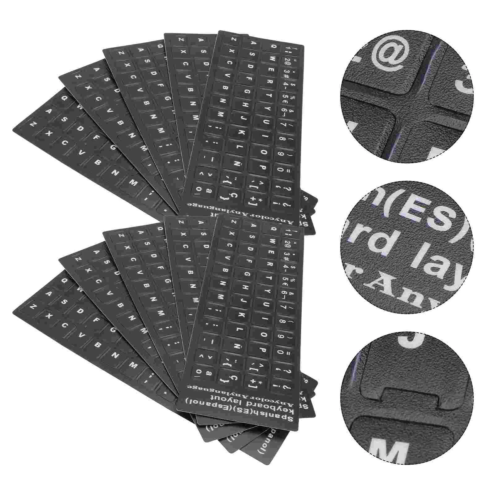 

10 Pcs Keyboard Stickers Computer Accessories Replacement Skin Wired Notebook Cover Protector Wireless Laptop