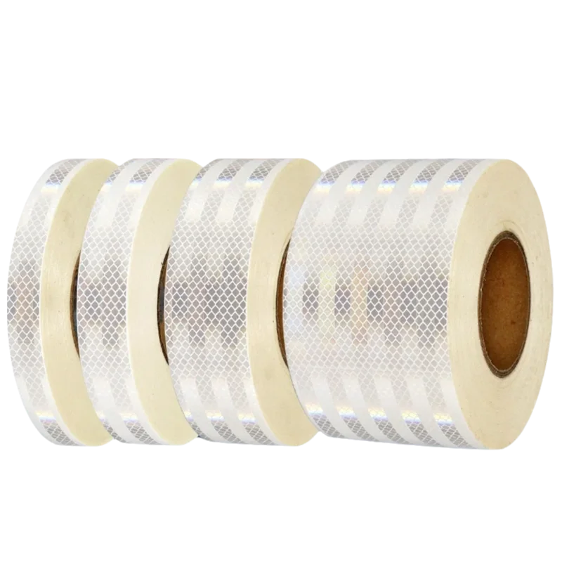 Acrylic Road Traffic Warning Post Reflective Adhesive Tape White Strip Anti-collision Reflect Film Fluorescent Sticker
