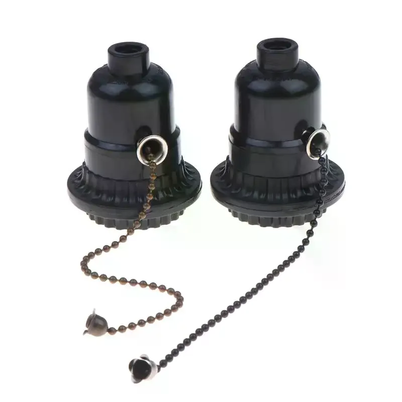 Pull Chain Switch E26 E27 Lamp Holder Adapter Long Service Life Light Bulb Base for Children's Room Guest Room Use