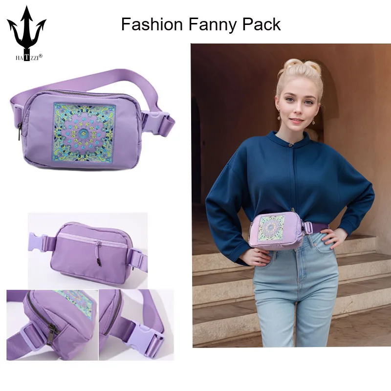

Best running waterproof bandana embroidery belt bag fashion fanny pack for women