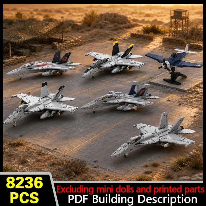Airport Base Construction Set, Military Jet Fighter And Propeller Plane Building Blocks, DIY Assembly Aircraft Model Collection