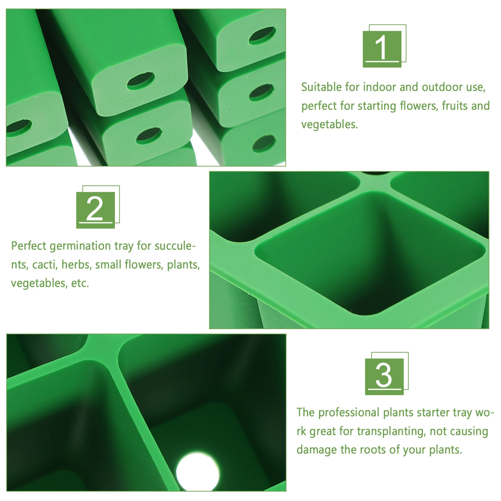 

48/72/128 Cells Seedling Starter for Plants Herbs Vegetables Germination Nursery Growing Modular Transplant Tray