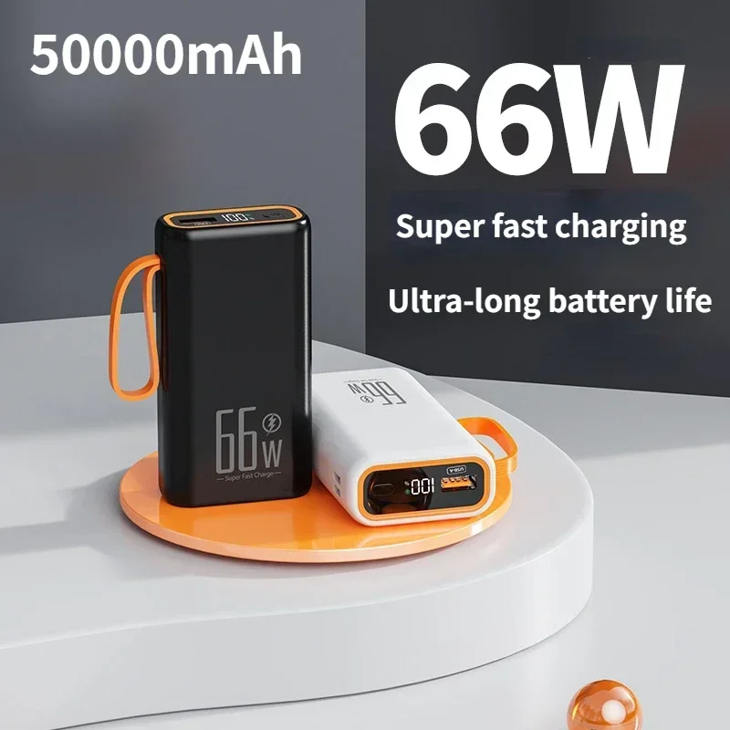 

66W Super Fast Charging Large Capacity Power Bank 50000 MAh Digital Display Portable Charger External Battery for iPhone Xiaomi