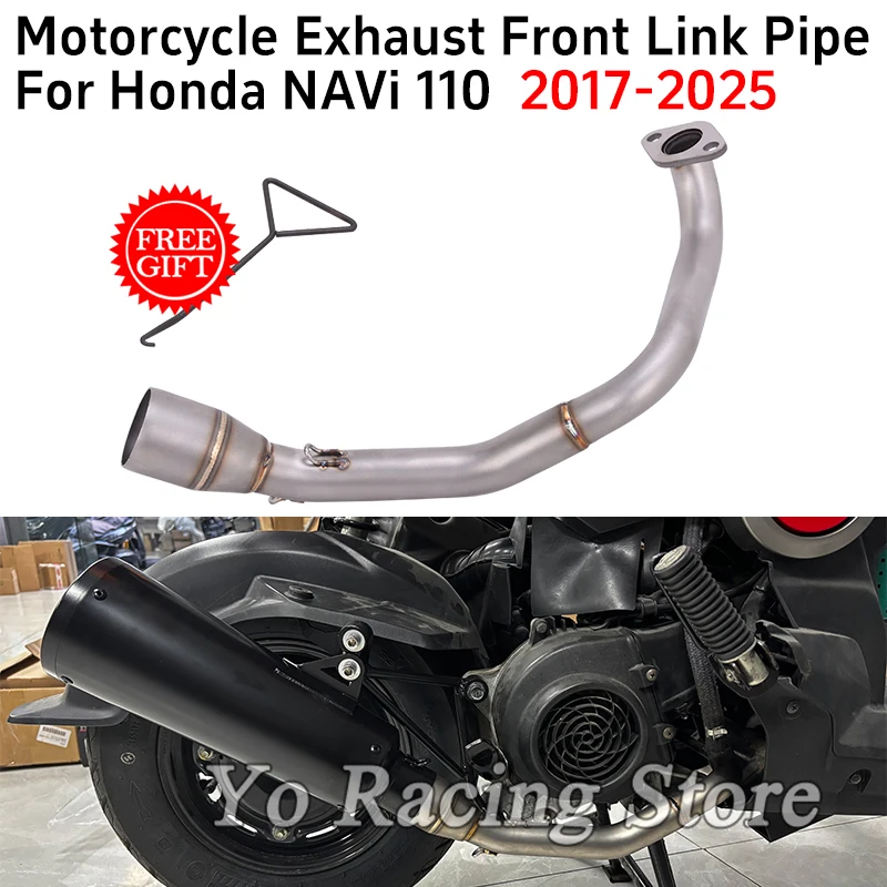 

Motorcycle Exhaust System Escape Stainless Steel Low Position Front Link Pipe Slip On For Honda NAVi 110 NAVi110 2017 - 2025