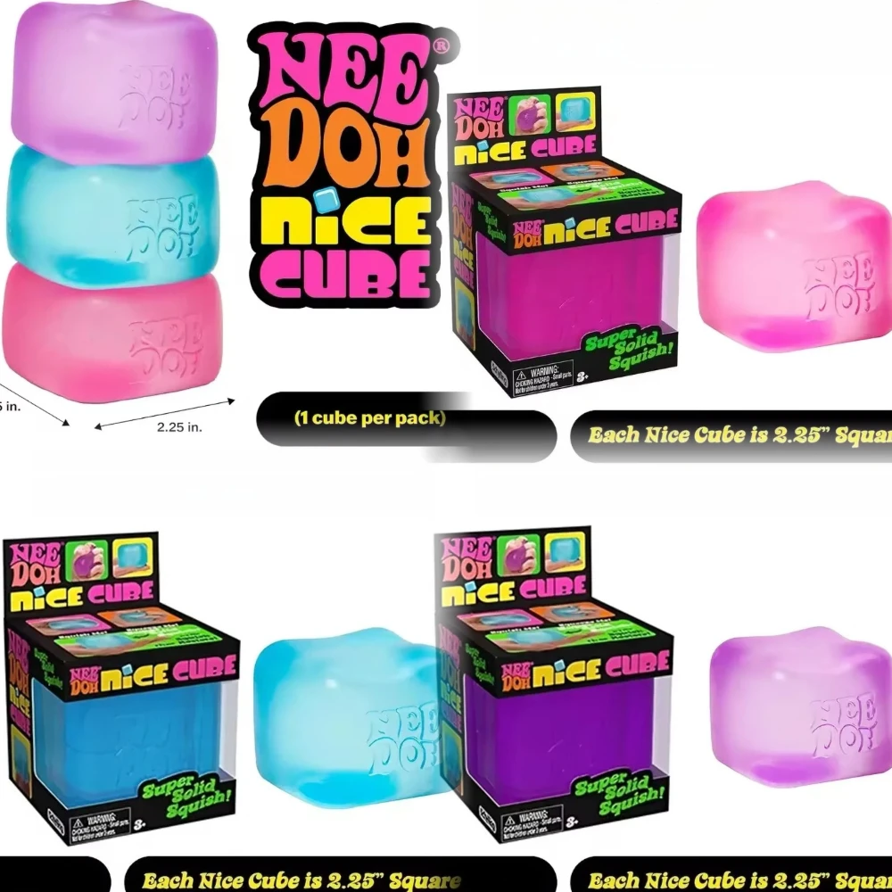 Image of Schylling Needoh Nice Cube, Sensorisches Spielzeug, Anti-Stress-Blöcke, Stressabbau-Puzzle, Druckentlastung, Souvenir