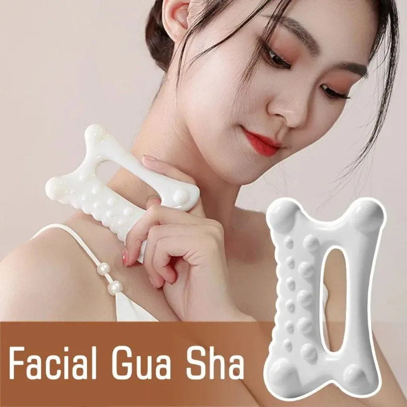 Facial Guasha Massage Board, Cerâmica Natural, Reduzir Gordura, Trigger de Drenagem Linfática Portátil, Face Lift, Alívio Muscular