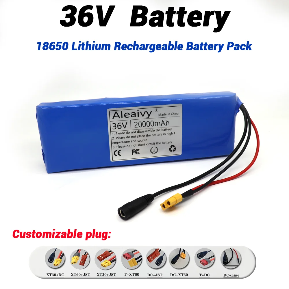 

10S1P 36V 20000mAh Battery Pack 20Ah 18650 Lithium-Li-ion Rechargeable Batteries Electric Car Bicycle Scooter 20A BMS 500W