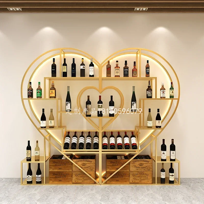 Modern Luxury Wine Holder Combi Gold Vertical Bar Storage Organizer Wine Rack Living Room Porta Bottiglie Vino Bar Decoration