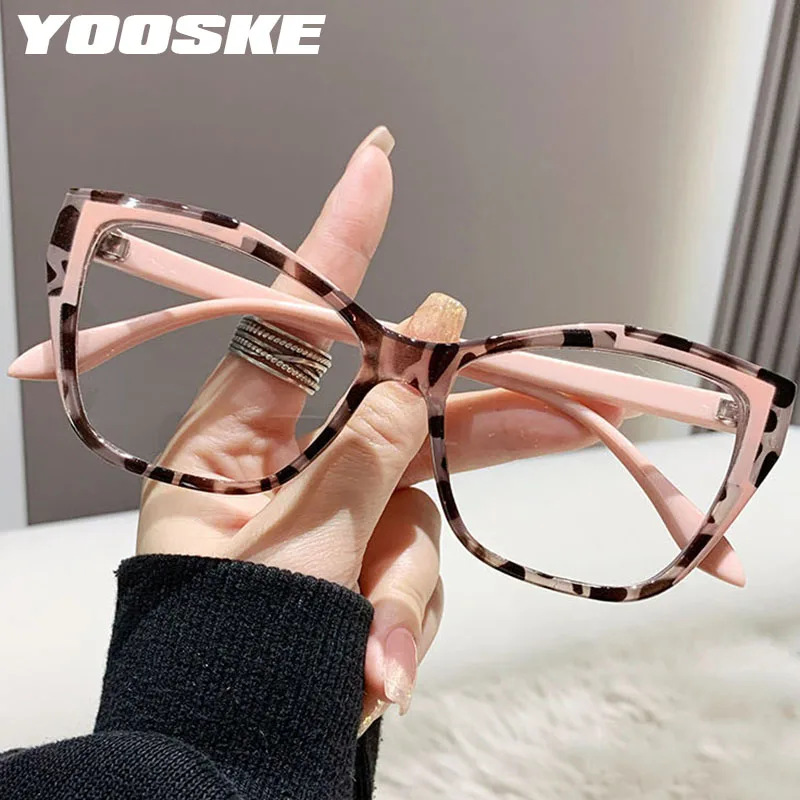 YOOSKE New Men's Women's Personality Glasses Fashion Cat Eye Flat Frame Butterfly Frame Anti-blue Discoloration Glasses New