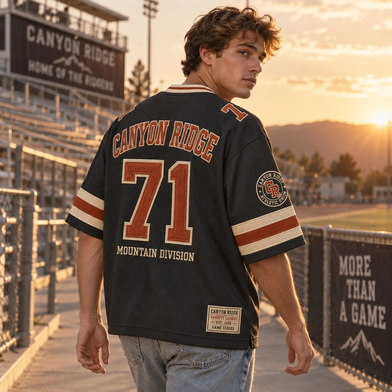 Men's Vintage Football Jersey Retro Varsity Style Short Sleeve Shirt Oversized Sports Top Unisex Streetwear Casual T Shirt