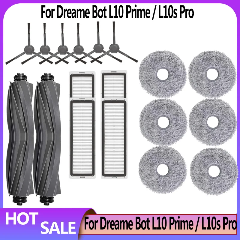 Dreame Bot L10 Prime / L10s Pro / L10 Pro Replacement Spare Parts Accessories Main Side Brush Hepa Filter Mop Cloth